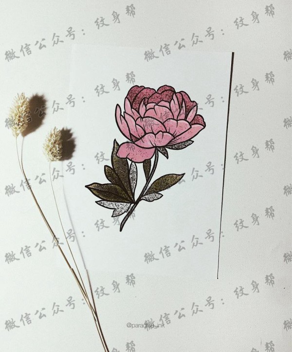 色彩花纹身手稿