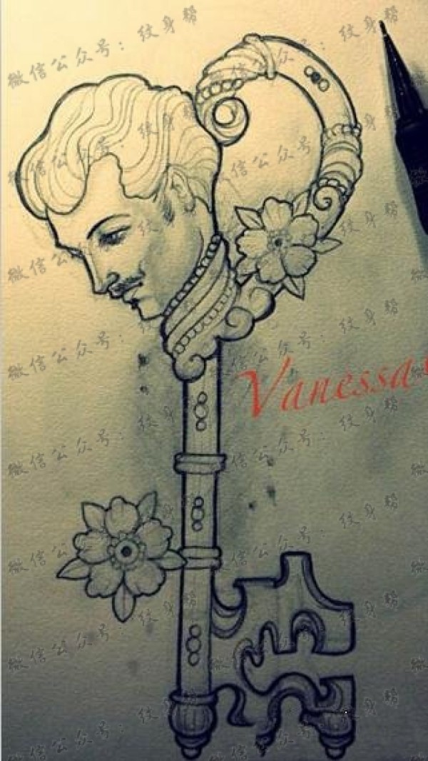 推荐一款钥匙纹身手稿