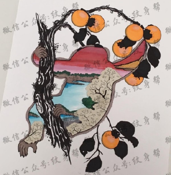 日式纹身手稿_一组创意纹身日式手稿图案素材