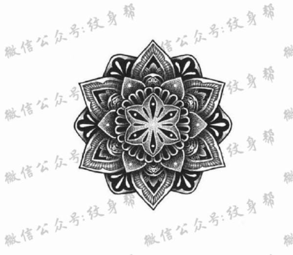 曼陀罗点刺梵花_100张曼陀罗点刺梵花纹身手稿图案