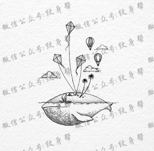 简约纹身手稿_一套18张创意简约小清新的纹身手稿素材