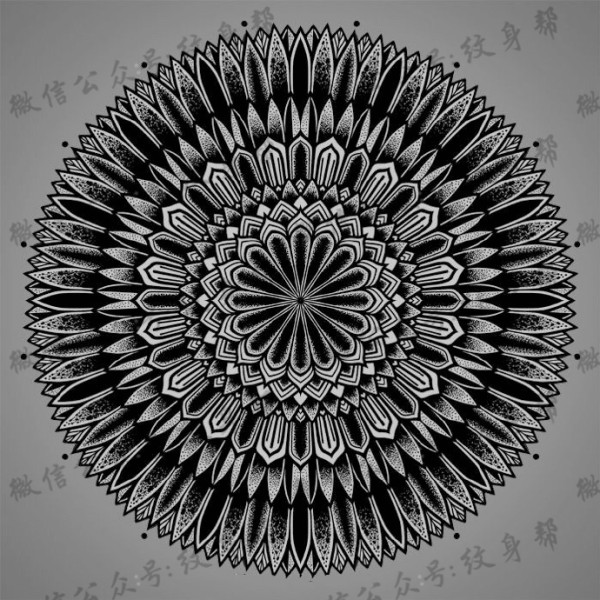 曼陀罗点刺梵花_100张曼陀罗点刺梵花纹身手稿图案