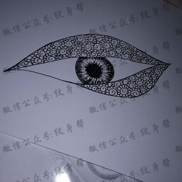 手稿素描眼睛纹身图片