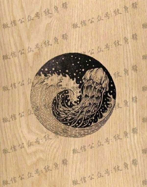海浪花手稿—一组15张海浪浪花纹身手稿图案图片