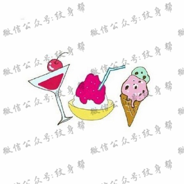 夏日清凉冰激凌纹身图片