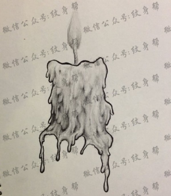 蜡烛手稿_一组11张蜡烛纹身手稿图案欣赏