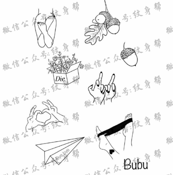 小清新纹身手稿_9张简单小清新的纹身手稿图案欣赏