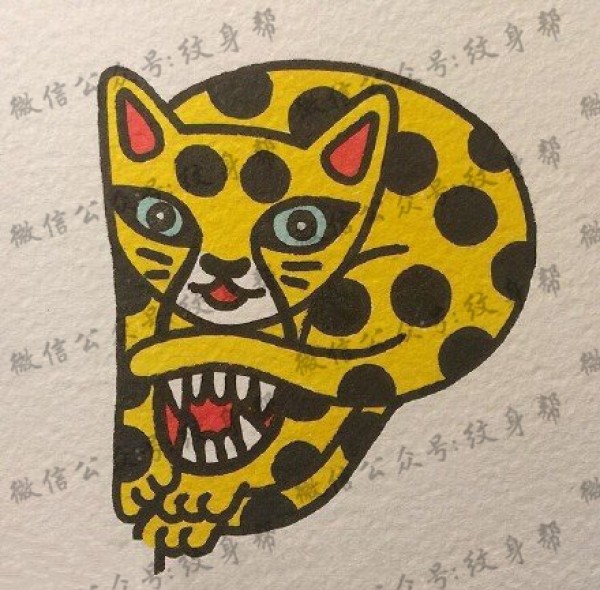 彩绘小猫猫纹身图片