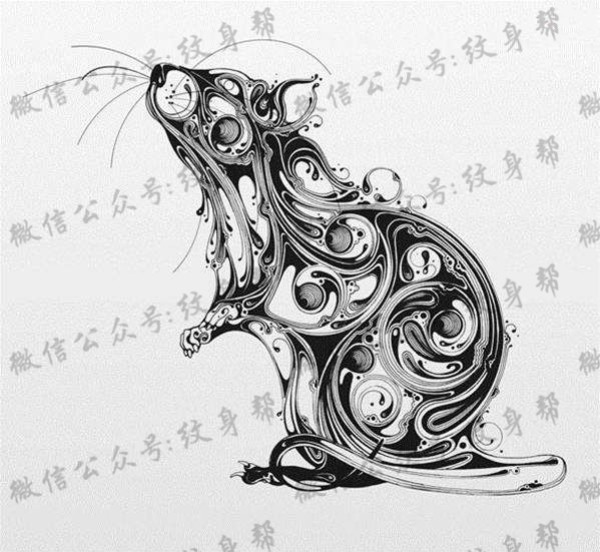 动物黑白插画_27张黑白动物插画纹身手稿图案