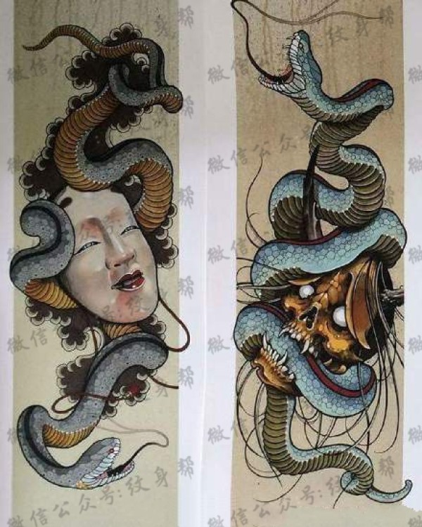 花臂纹身手稿_9张适合花臂的纹身手稿图片图案欣赏