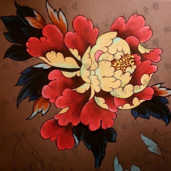 传统花卉纹身手稿_21张传统的纹身花卉手稿图案图片