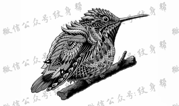 动物黑白插画_27张黑白动物插画纹身手稿图案