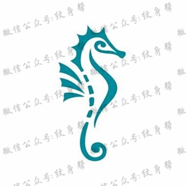 海马纹身手稿_29张动物纹身海马手稿图案素材图片