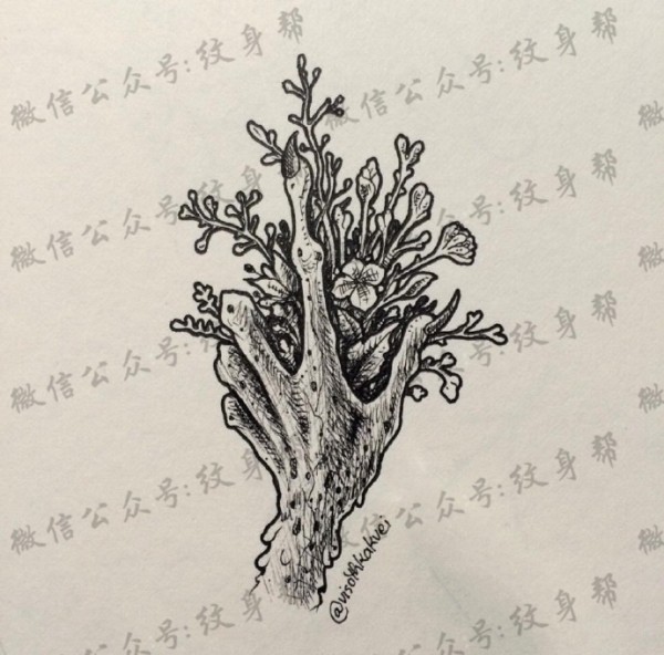 风景纹身手稿_14张创意风景纹身手稿图案