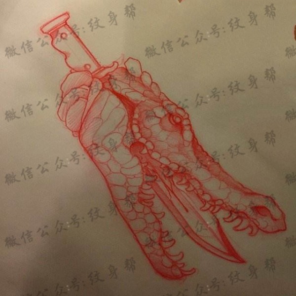 鳄鱼纹身手稿_9张动物鳄鱼纹身手稿图案素材图案