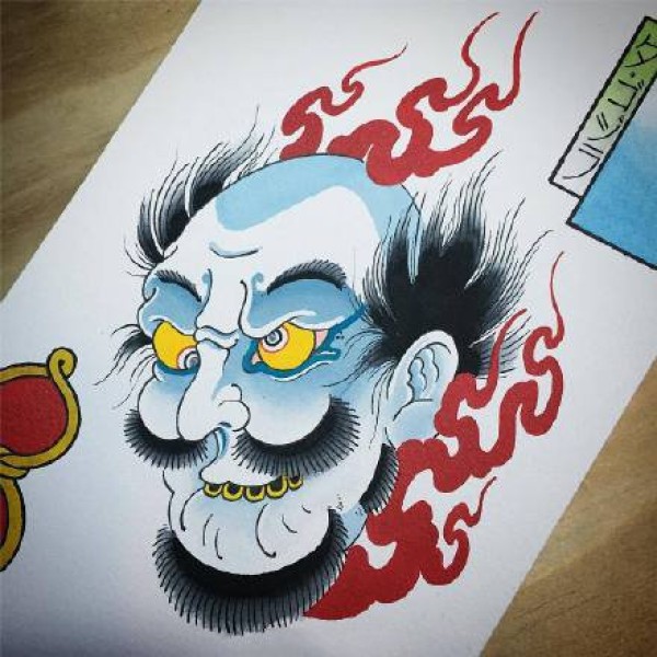 传统日式手稿--18张日式风格的传统小图案纹身手稿