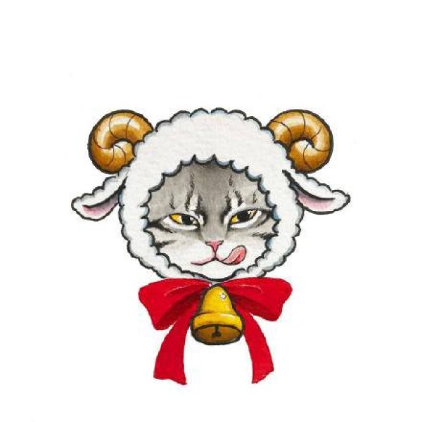 小猫和各种动物组成的可爱创意猫纹身手稿图案