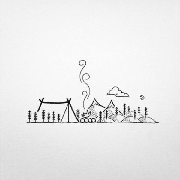 小清新的一组线条风景纹身图片