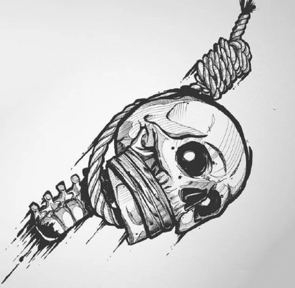 27组黑灰骷髅纹身手稿图案赏析