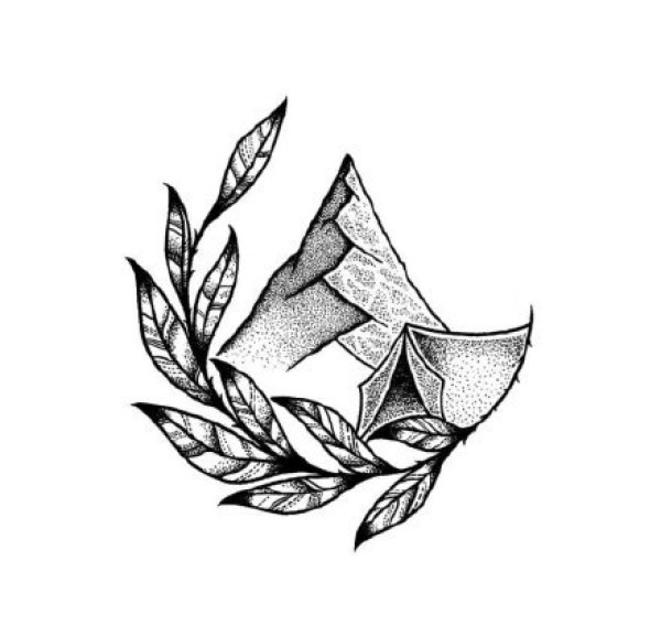 34款几何图形里的山水小风景纹身手稿图片