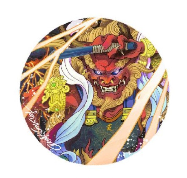 一组传统彩色的圈圈图纹身素材图片赏析