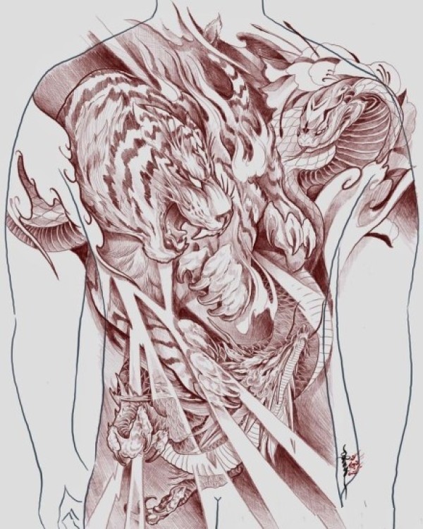 34款传统素材的纹身效果图参考欣赏
