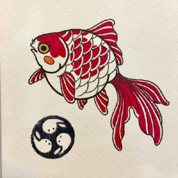 33组好看的日式小清新彩图纹身手稿图片