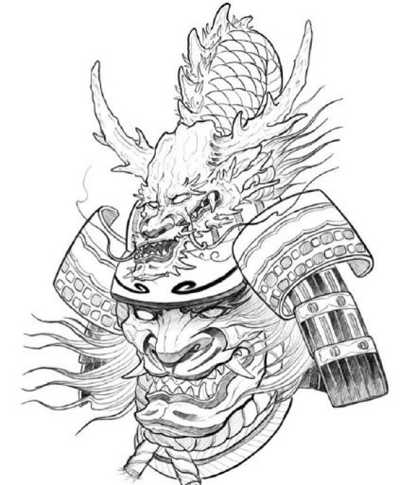 武士纹身手稿 30款日式武士主题的纹身手稿图片