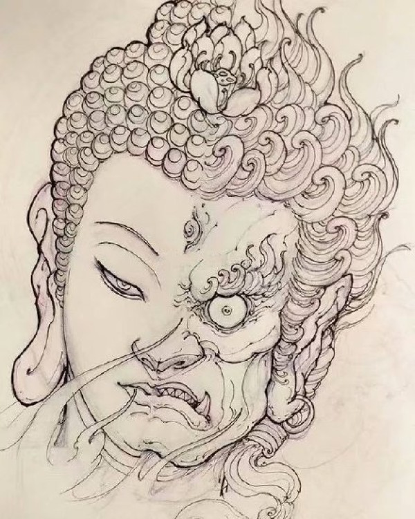 传统的36款佛像主题的佛祖纹身手稿图