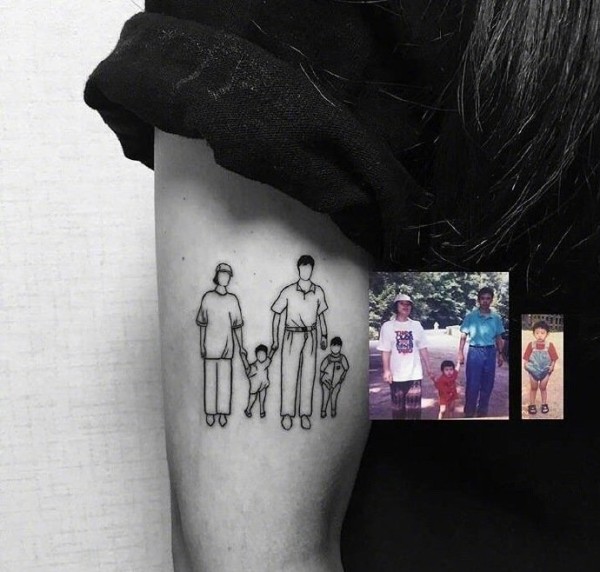 一组具有纪念意义的照片简笔画纹身图片