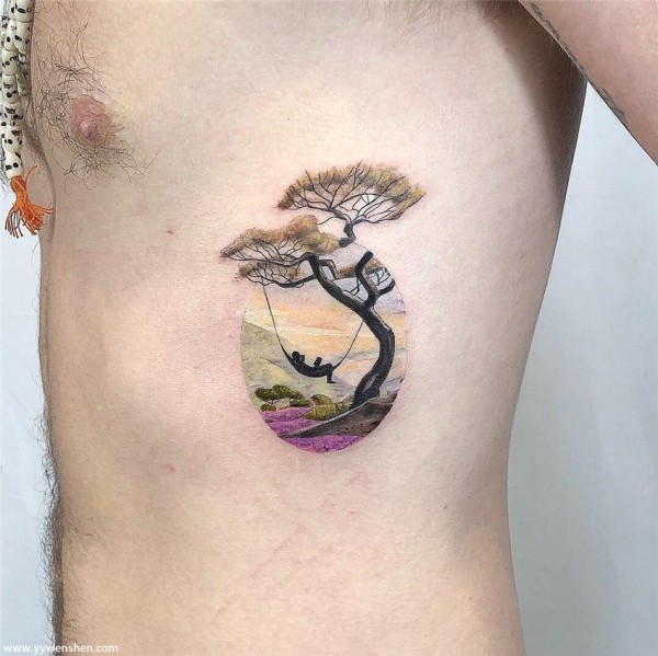 纹身师Kozo的灯塔富士山等微小场景刺青图案作品集