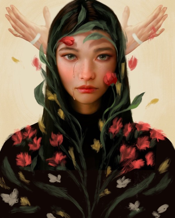 超美奇幻现实肖像 前沿插画纹身手稿参考