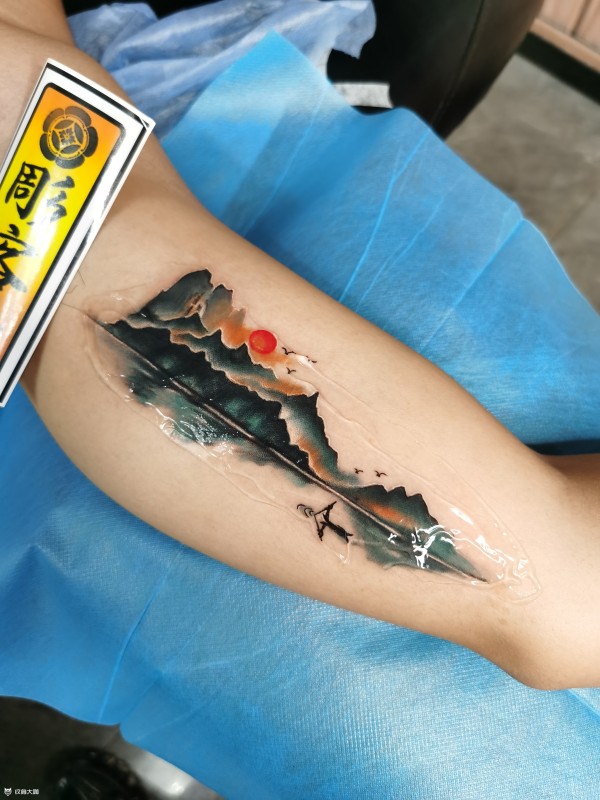 水墨山水遮盖作品
